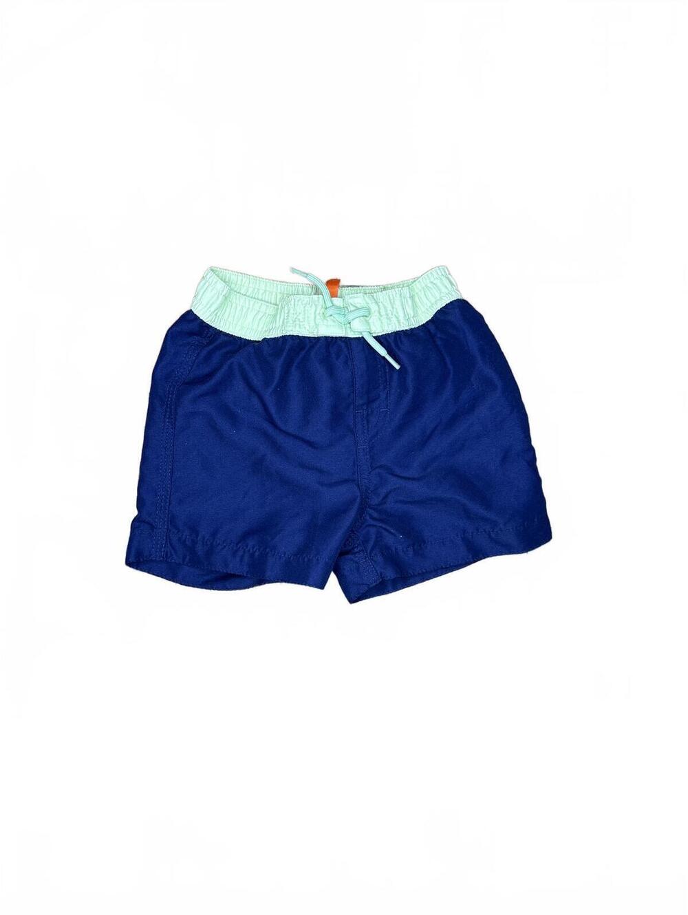 Joe Fresh Toddler Swim Shorts Blue with Mint Waistband 12-18 Months